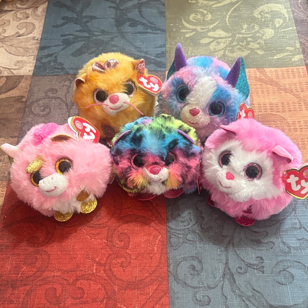 🌈Lot of 5🌈 Ty Round “Puffies”